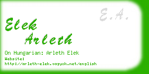 elek arleth business card